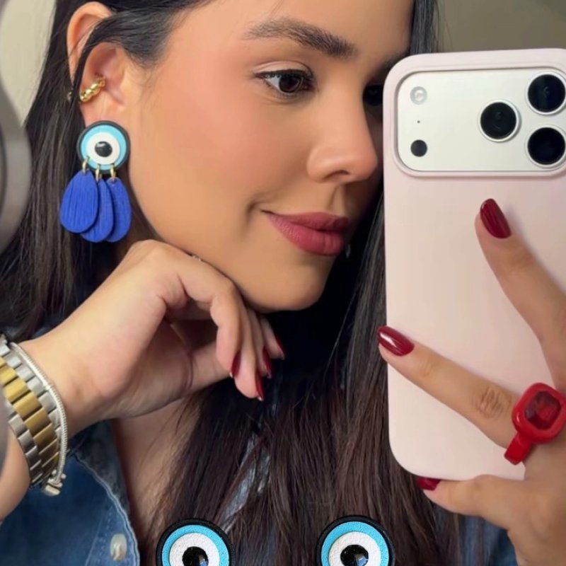 Pendientes ojo turco asimetrico